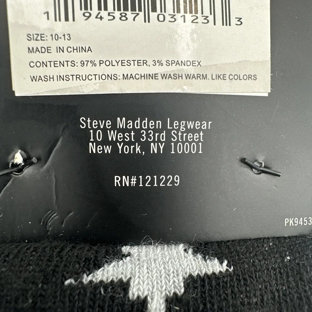 Low-Cut Socks 8-Pair White Black Gray‎ Stars & Logo by Steve Madden Gray Black